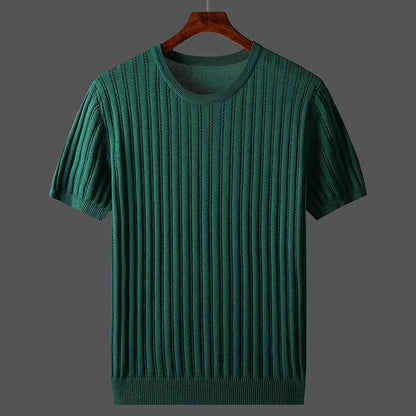 Vorderansicht des Herren Strick T-Shirts aus feinem Kaschmir