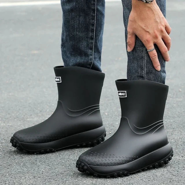 Herren-Regenstiefel mit rutschfester Profilsohle für nasses Wetter