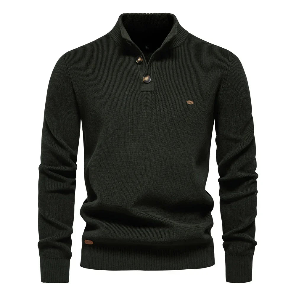 Rückansicht des gerippten Herrenpullovers