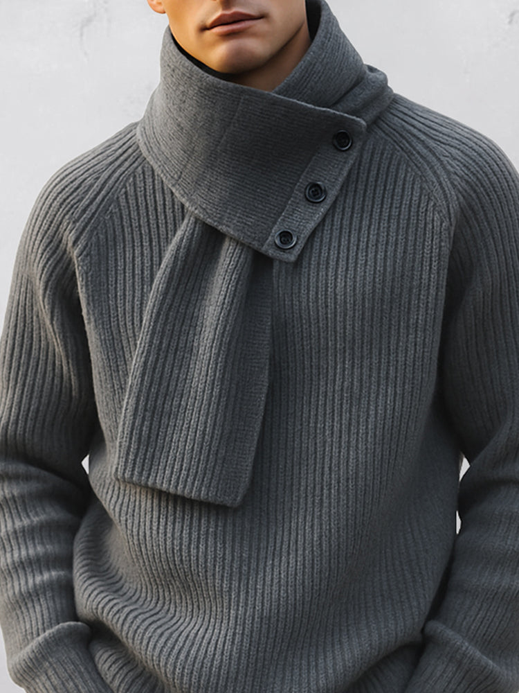 Herrenpullover mit Crew-Neck und Raglanärmeln in Seitenansicht