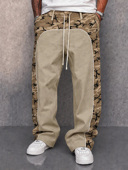 Freizeithose mit Camouflage-Patchwork und elastischem Kordelbund