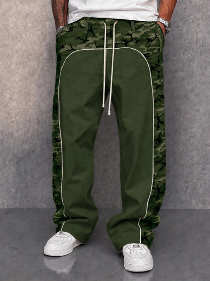 Freizeithose Mit Camouflage Patchwork Und Kordelbund
