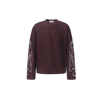 Sweatshirt Mit Leopardenprint Und Ärmelstickerei