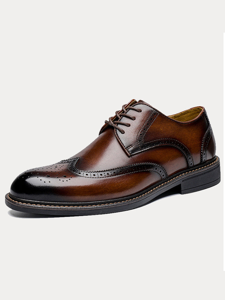 Herren Loafer Mit Brogue-Details Aus Leder