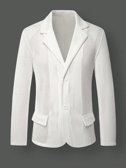 Seitenansicht des leichten Herrenblazers aus Mesh