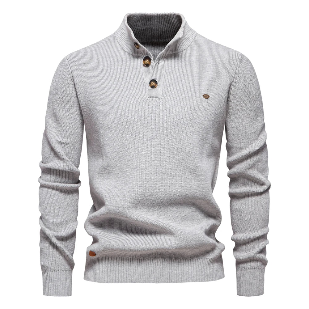 Herrenpullover mit gerippten Bündchen an Ärmeln und Saum