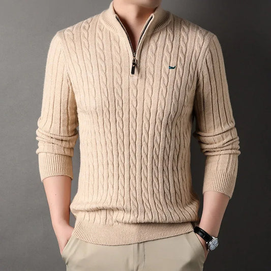 Tom Hollinger | Half -high collar zipper knitting sweater