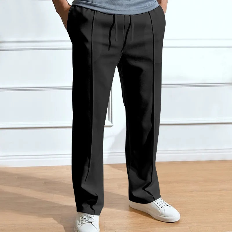 Men's Slim Fit Trousers With Flexible Waistband