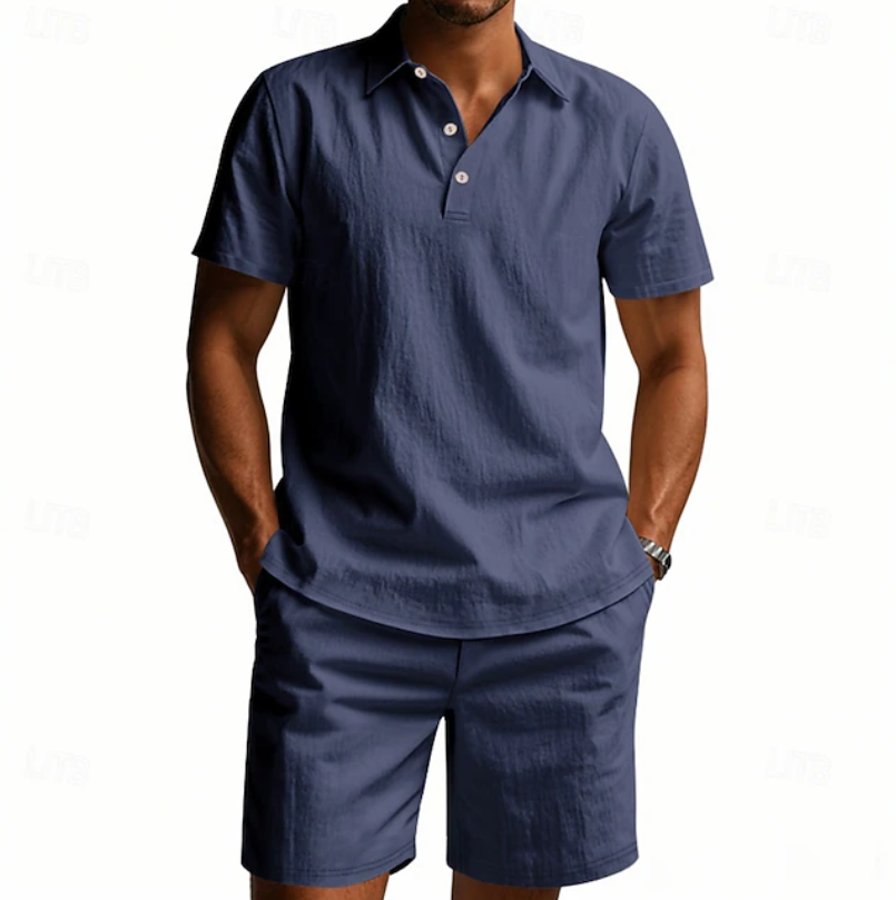 Leichtes Freizeit-Set für Herren mit atmungsaktivem Polo und Shorts