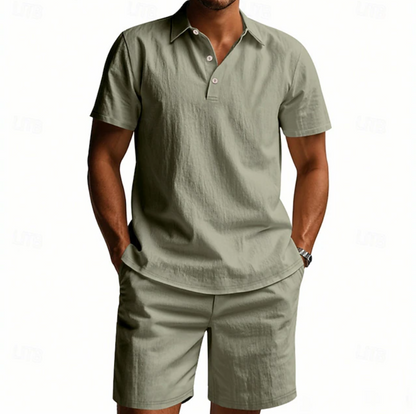 Atmungsaktives Herren-Set aus Polo und Shorts für warme Sommertage