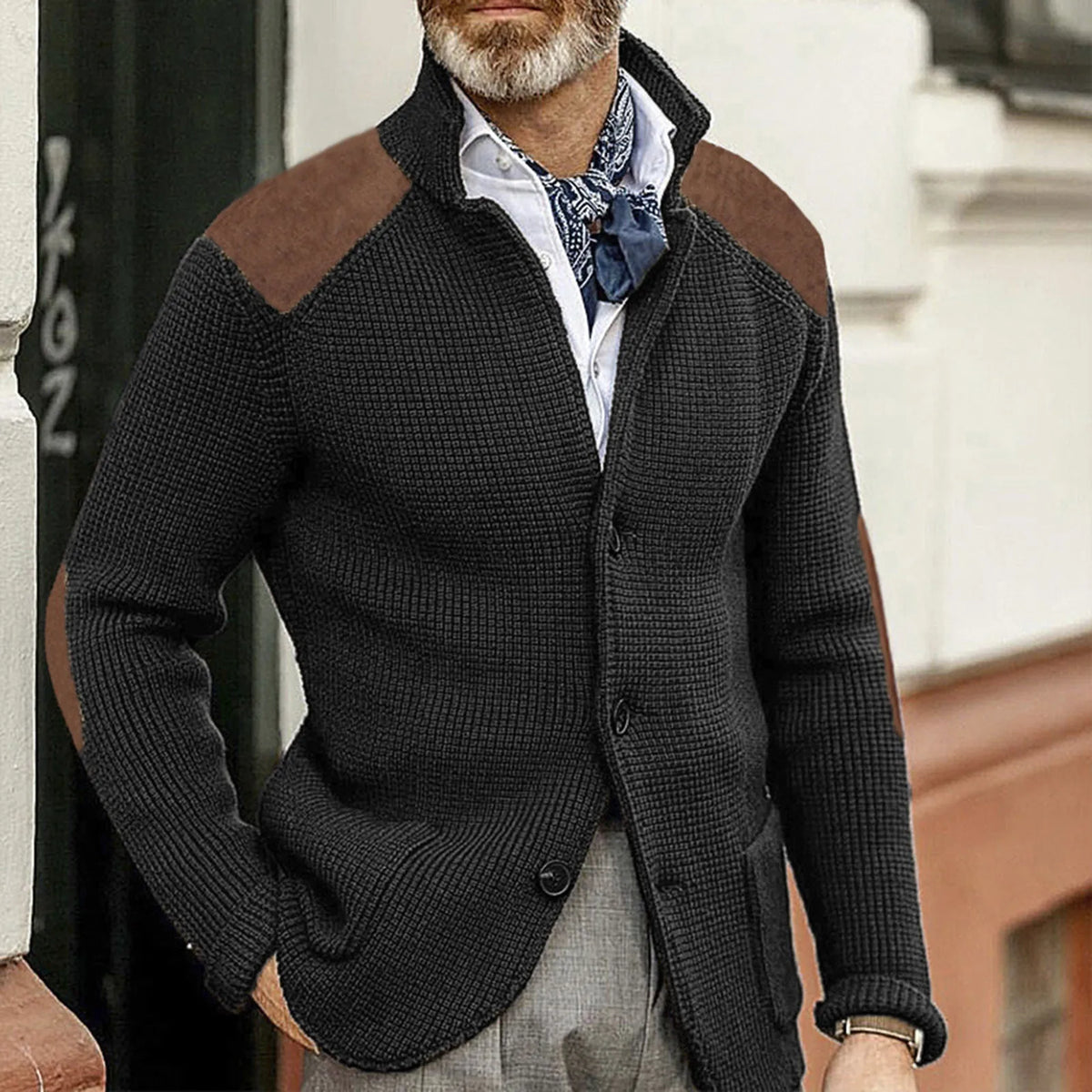 Herren Strickjacke Aus Weichem Strick