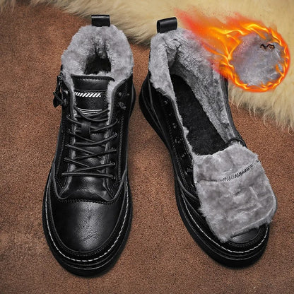 Men's winter boots with soft fleece lining