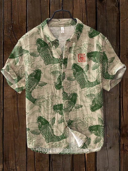 Herren Hemd Mit Vintage Print