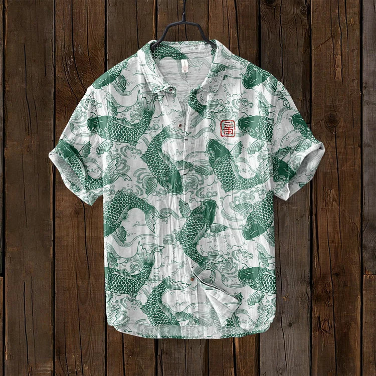 Herren Hemd Mit Vintage Print