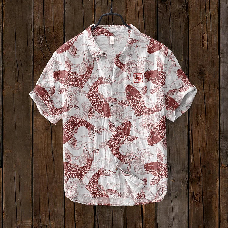 Herren Hemd Mit Vintage Print