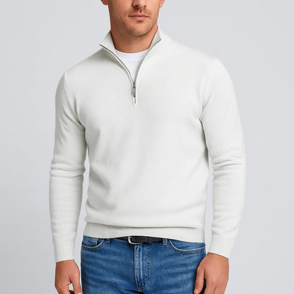 Herrenpullover aus weicher Merinowolle mit V-Ausschnitt