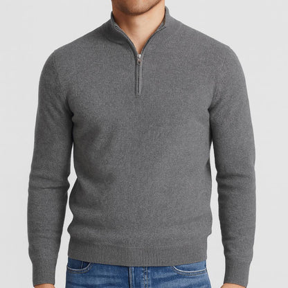 Herren-Merinopullover mit langen Ärmeln und schlichtem Design