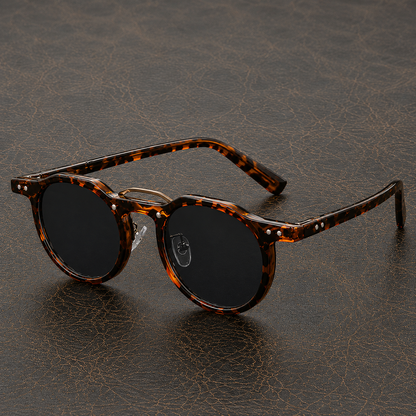Unisex Sonnenbrille mit rundem Rahmen aus leichtem Winkel