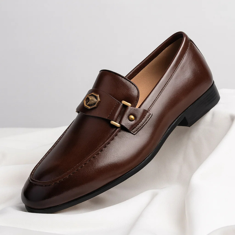 Herren Leder Slipper Loafer Schwarz Braun Navy