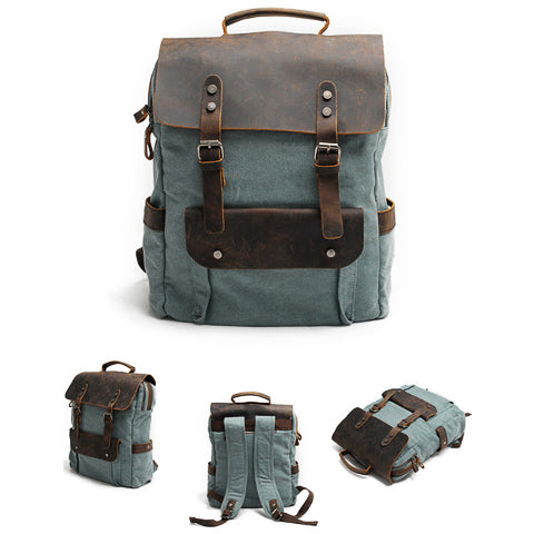 Tom Hollinger |  Vintage Canvas- und Leder-Rucksack für Herren
