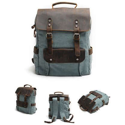 Tom Hollinger |  Vintage Canvas- und Leder-Rucksack für Herren