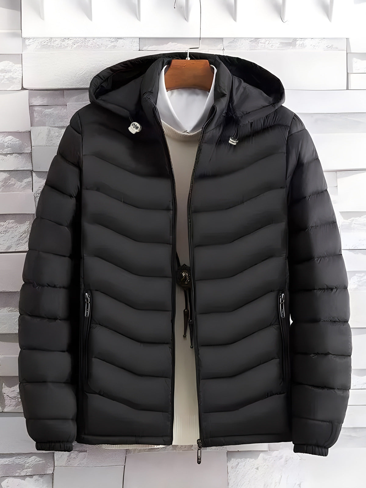 Herren-Steppjacke mit praktischer abnehmbarer Kapuze