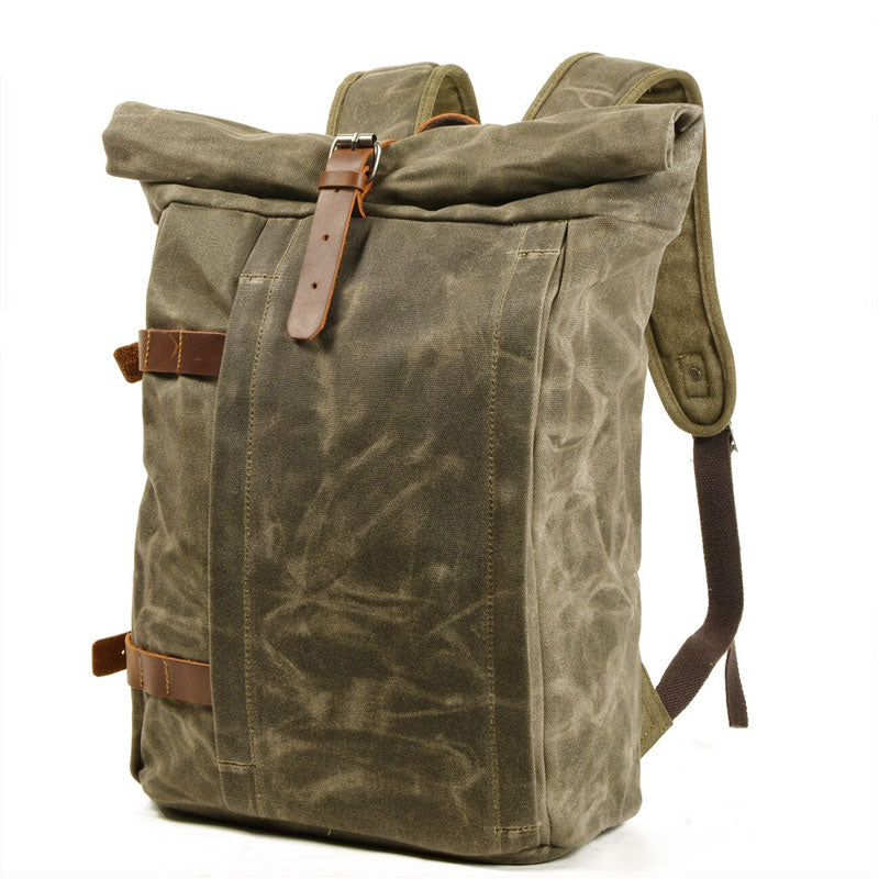 Tom Hollinger |  Canvas Roll-Top Vintage Motorrad Rucksack