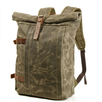 Tom Hollinger |  Canvas Roll-Top Vintage Motorrad Rucksack