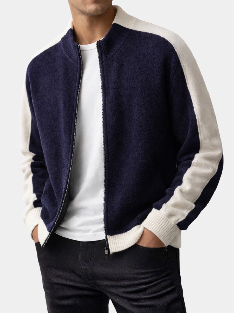Herren-Merinowolljacke aus Merinowollmix in der Vorderansicht