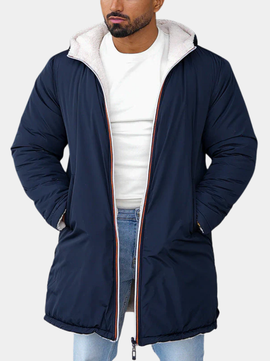Herren-Wendejacke mit zwei tragbaren Seiten in der Vorderansicht