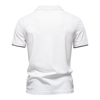 Tom Hollinger | Men's polo shirt with short sleeves and striped embroidery