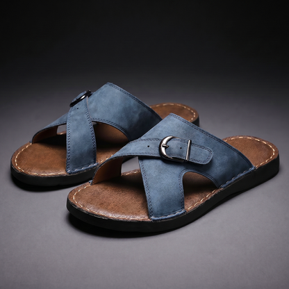 Damen Sandalen Mit Kreuzriemen Und Schnalle