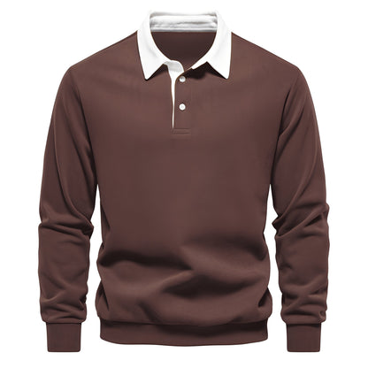Herren Langarm-Poloshirt aus weichem, atmungsaktivem Stoff