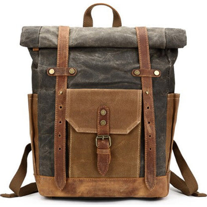 Tom Hollinger |  Wasserdichter Canvas Rucksack mit Rollverschluss im Vintage-Stil