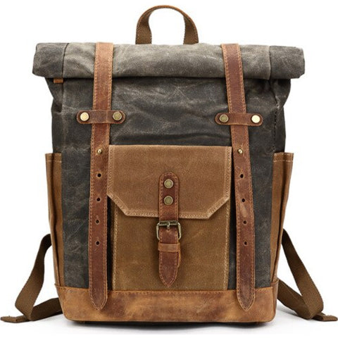 Tom Hollinger |  Wasserdichter Canvas Rucksack mit Rollverschluss im Vintage-Stil