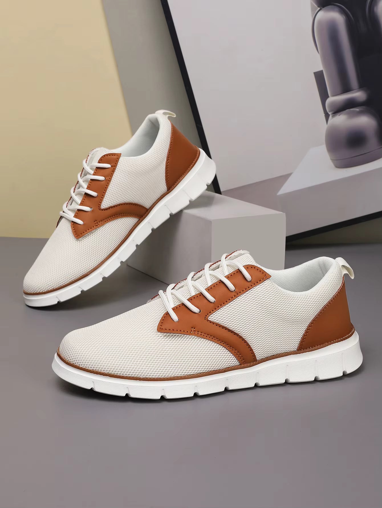 Herren Canvas Leder Sneaker
