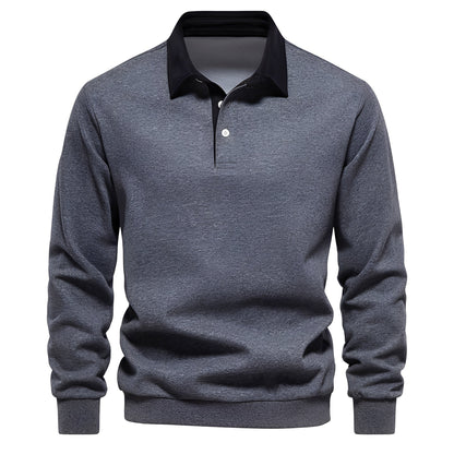 Herren Langarm-Poloshirt aus weichem, atmungsaktivem Stoff