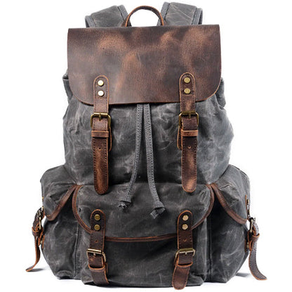 Tom Hollinger |  Wachsbeschichteter Baumwoll-Canvas Vintage Abenteurer Rucksack Braun