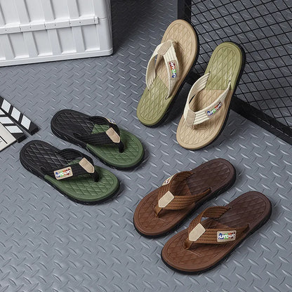 Herren Geflochtene Riemen Outdoor Flip-Flops Rutschfeste EVA-Sohle