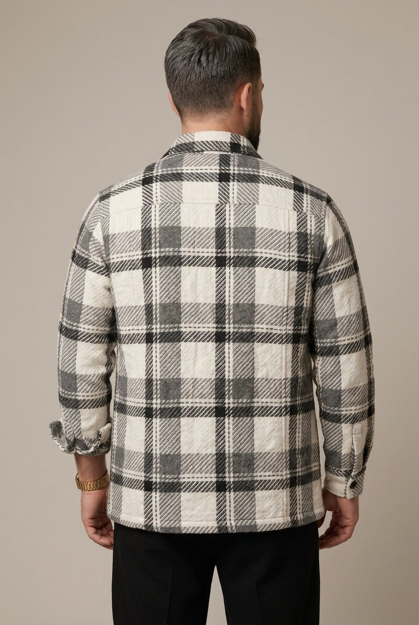 Herren-Overshirt mit klassischem Kragen und Knopfleiste