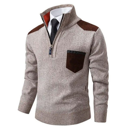 Tom Hollinger | Men's half-zip knit sweater with front pocket