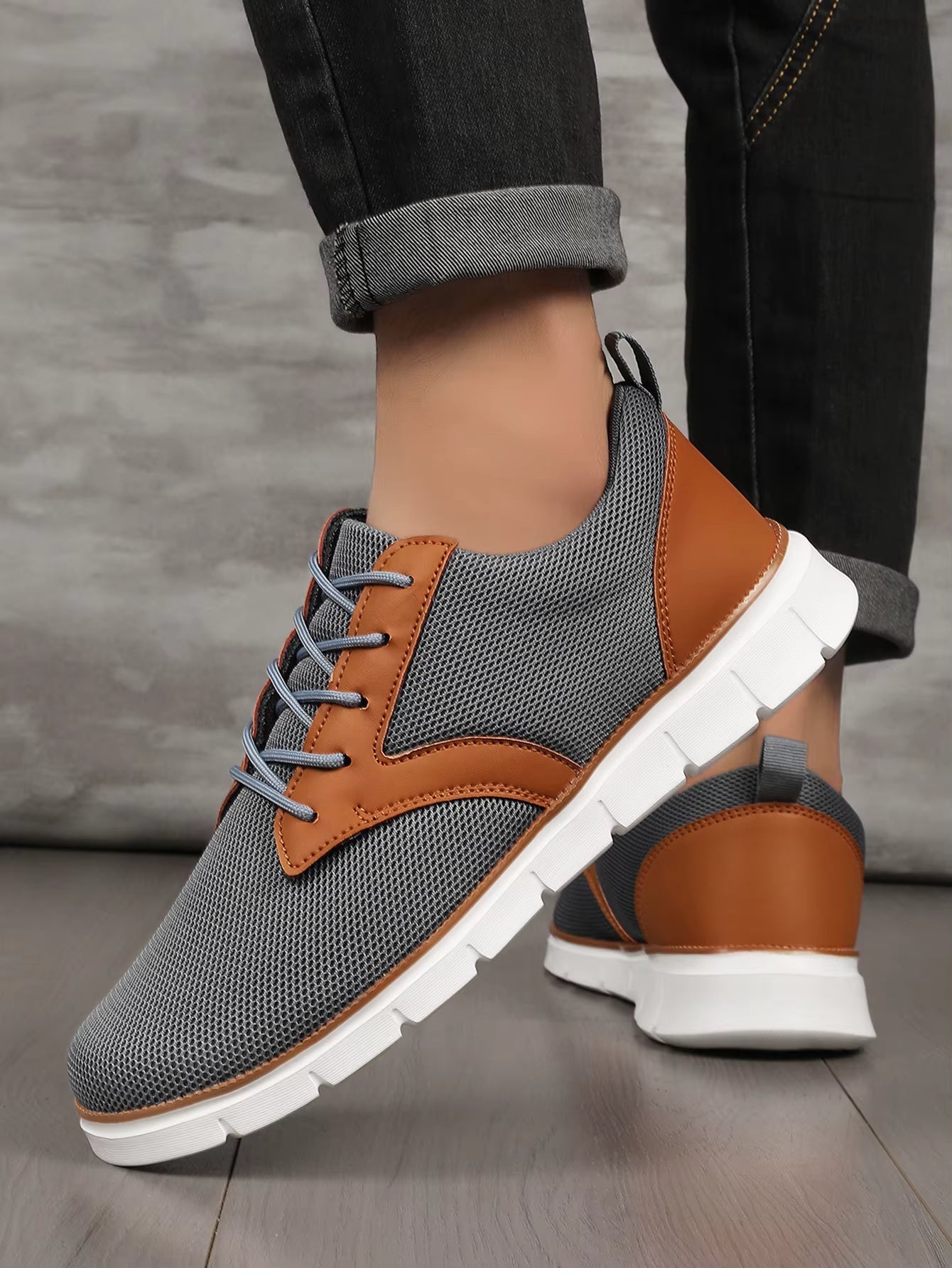 Herren Canvas Leder Sneaker