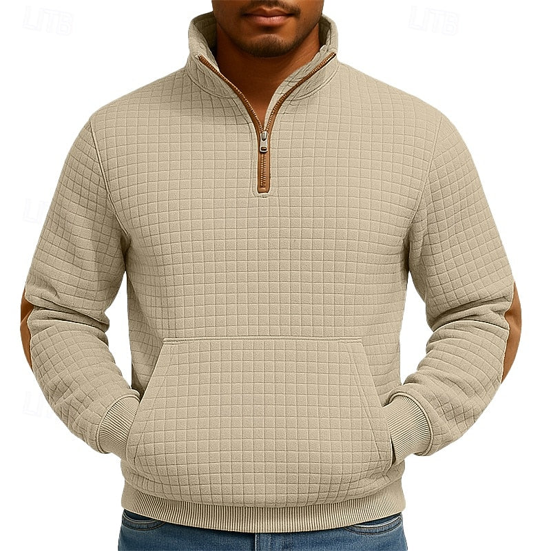 Men's Troyer Textured Quarter-Zip Sweatshirt