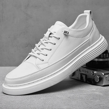 Herren Low Top Leder Sneaker Weiss
