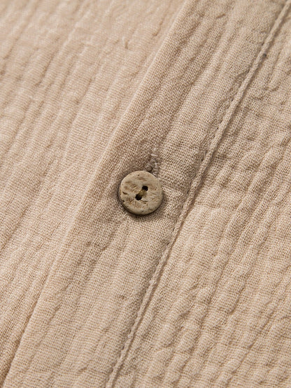 Tom Hollinger | Crumpled cotton henley shirt