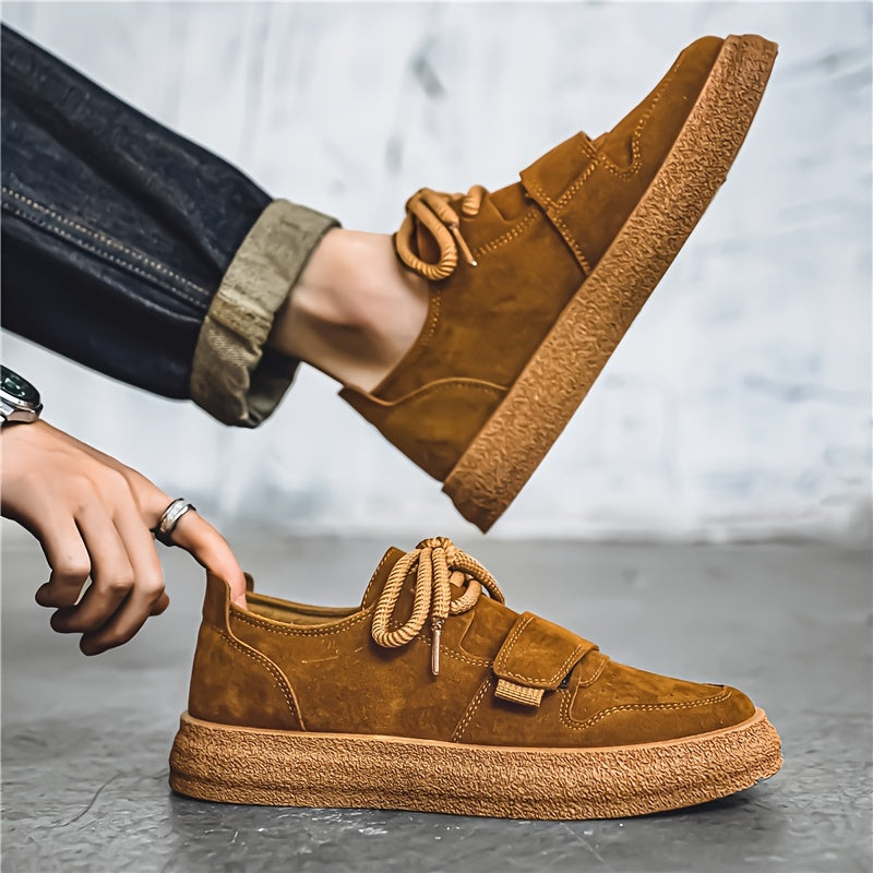 Herren Wildleder Sneaker aus Wildleder mit Plateausohle vorne fotografiert