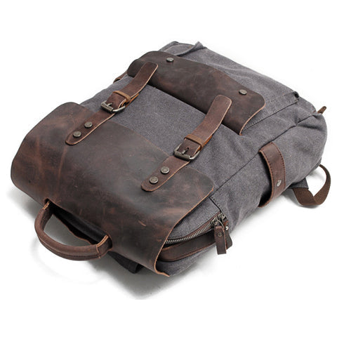 Tom Hollinger |  Vintage Canvas- und Leder-Rucksack für Herren