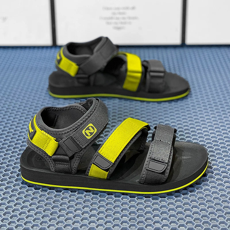 Herren Flache Gladiator Sandalen Verstellbar Atmungsaktiv Leicht