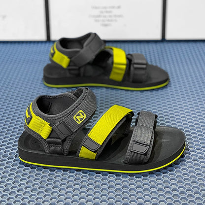 Herren Flache Gladiator Sandalen Verstellbar Atmungsaktiv Leicht