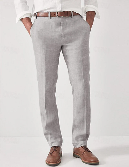 Herren Leinenhose Gerade Geschnitten Sommerlich